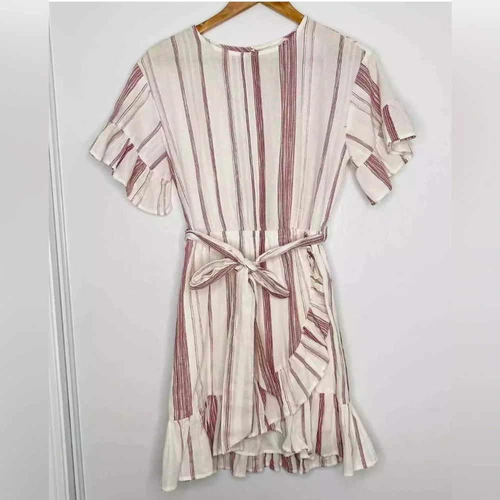 New Lost + Wander Women’s Marian Stripe Ruffle Minidress, - Picture 2 of 7